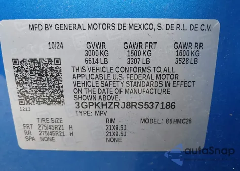 2024 Honda Prologue Elite from USA, damaged, VIN 3GPKHZRJ8RS537186